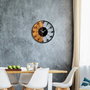 Wallity Linear Reloj de Pared Decorativo de Madera y Metal Nogal y Negro